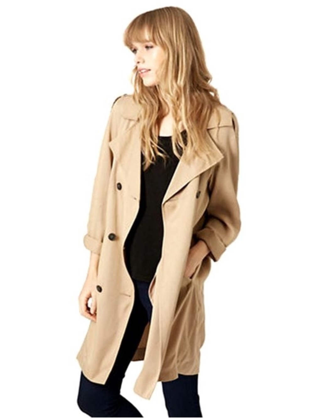 Topshop Double-Breasted Trench Coat